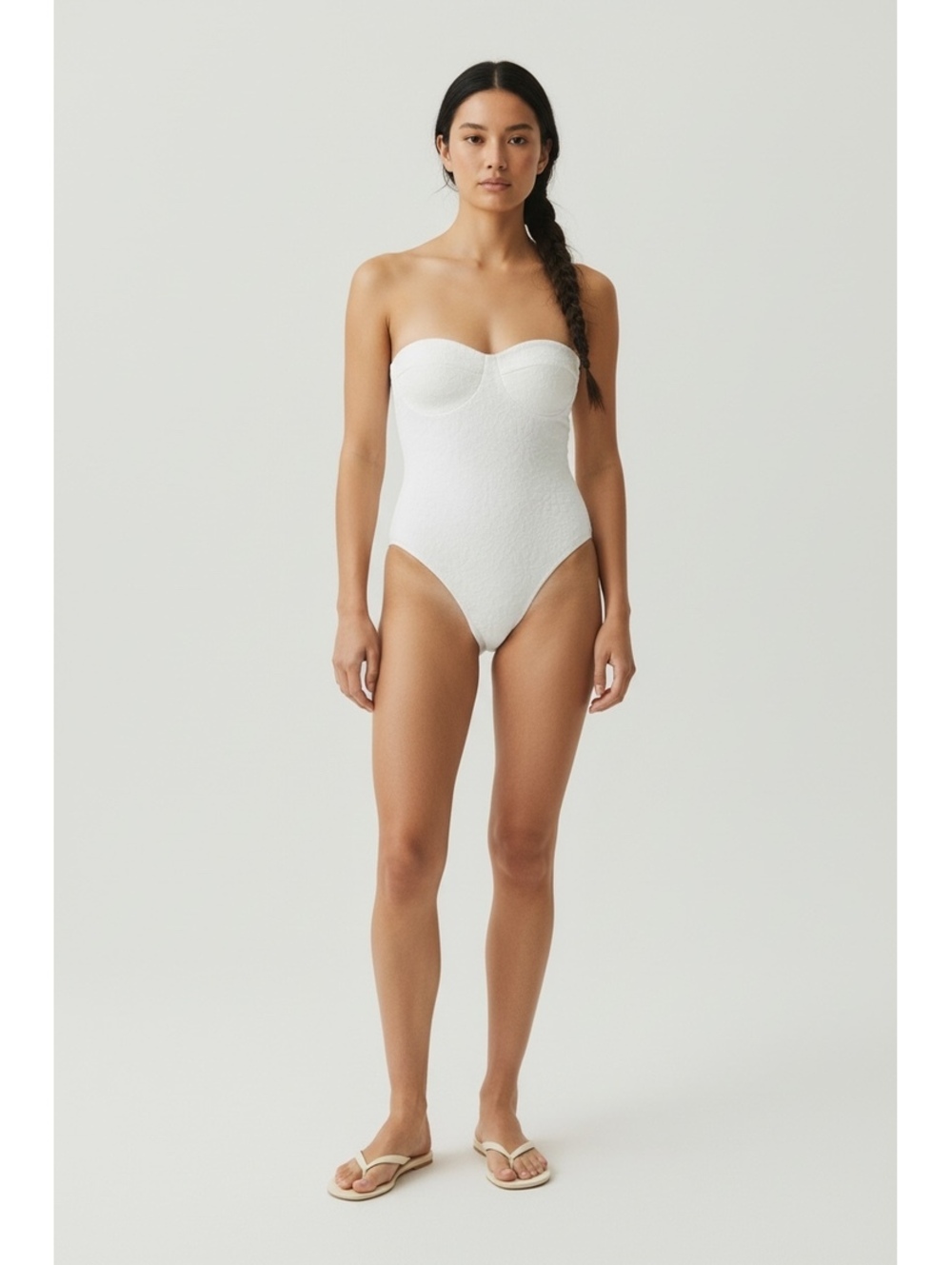 NWT Aerie White Floral Eyelet Cutout One-Piece Swimsuit - Large